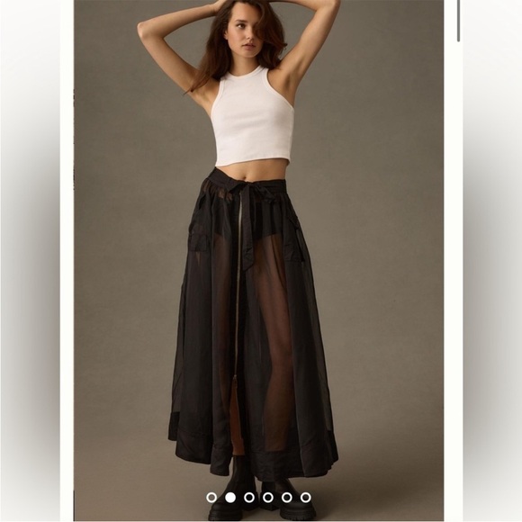 Anthropologie Sheer Parachute Skirt - 6 - Picture 3 of 9